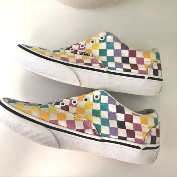 VANS Lace-up Rainbow Checkerboard Size 1 - Picture 3 of 10